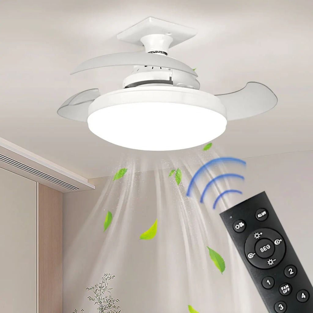 LED Ceiling Fan Light with Remote Control for Dimming - Ideal for Living Room, Study, and Household Use, Compatible with 110-265V