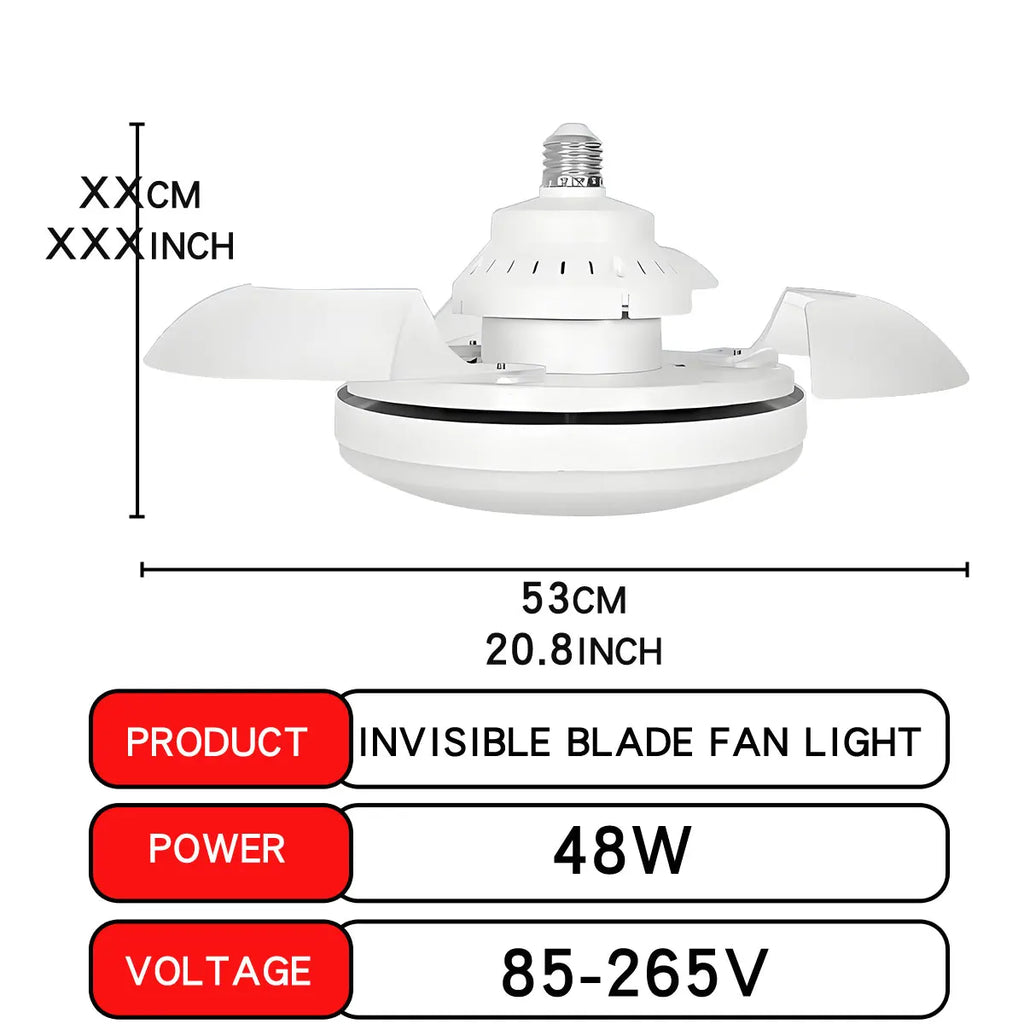 LED Ceiling Fan Light with Remote Control for Dimming - Ideal for Living Room, Study, and Household Use, Compatible with 110-265V