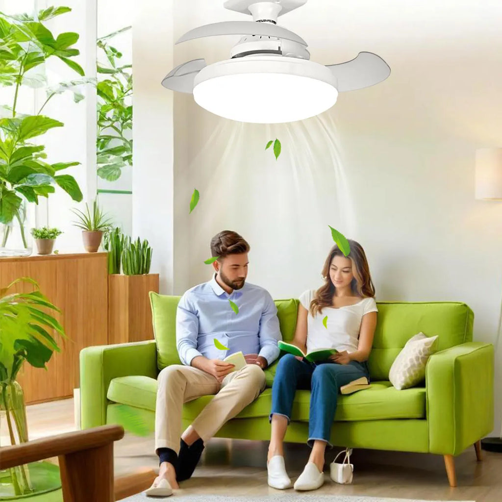 LED Ceiling Fan Light with Remote Control for Dimming - Ideal for Living Room, Study, and Household Use, Compatible with 110-265V