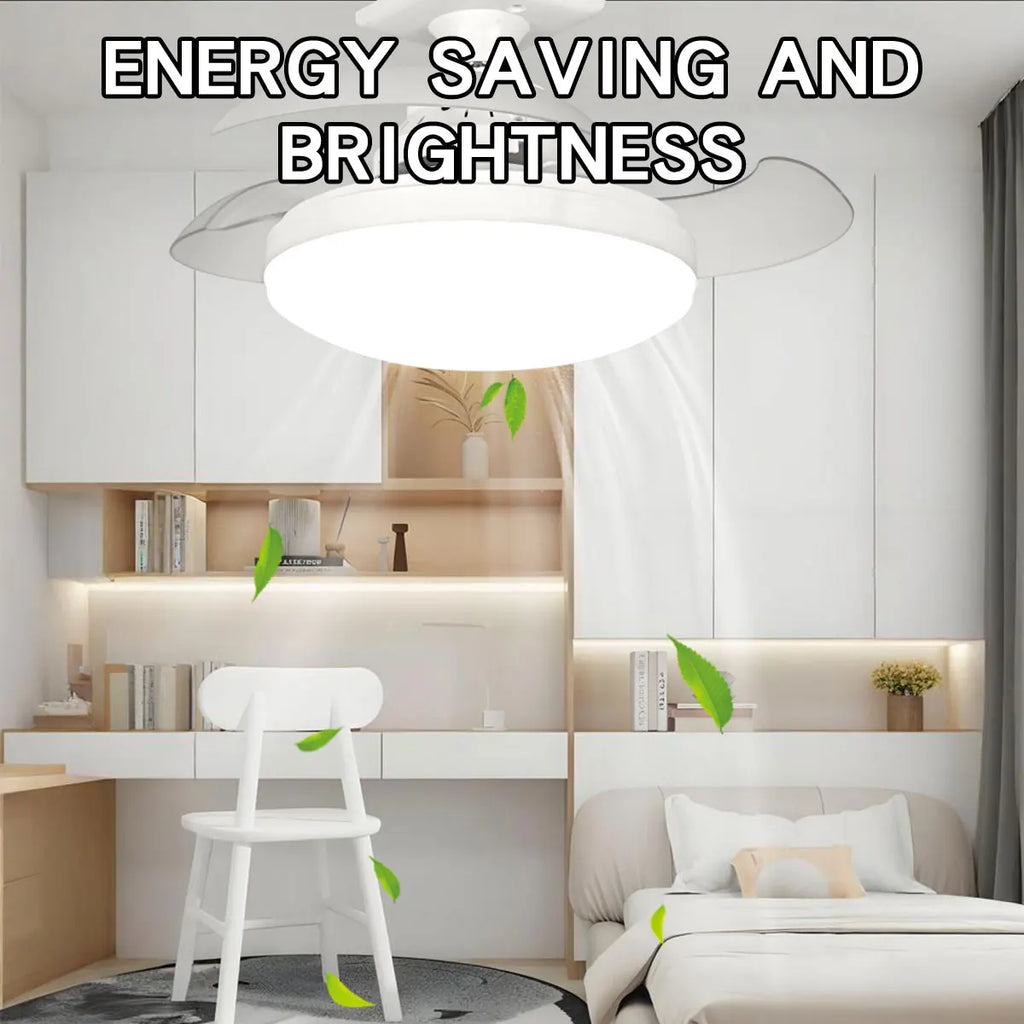 LED Ceiling Fan Light with Remote Control for Dimming - Ideal for Living Room, Study, and Household Use, Compatible with 110-265V
